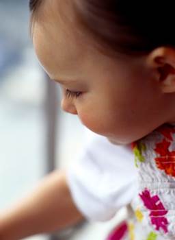 Side profile of a baby girl's face